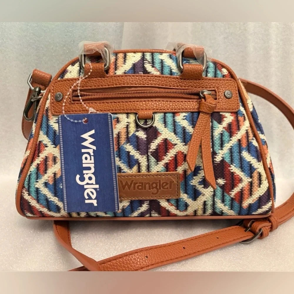 Wrangler Western Aztec Tapestry Satchel Crossbody Bag NWT Boho Rodeo - Picture 13 of 13